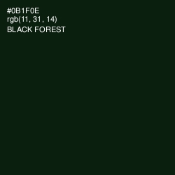 #0B1F0E - Black Forest Color Image